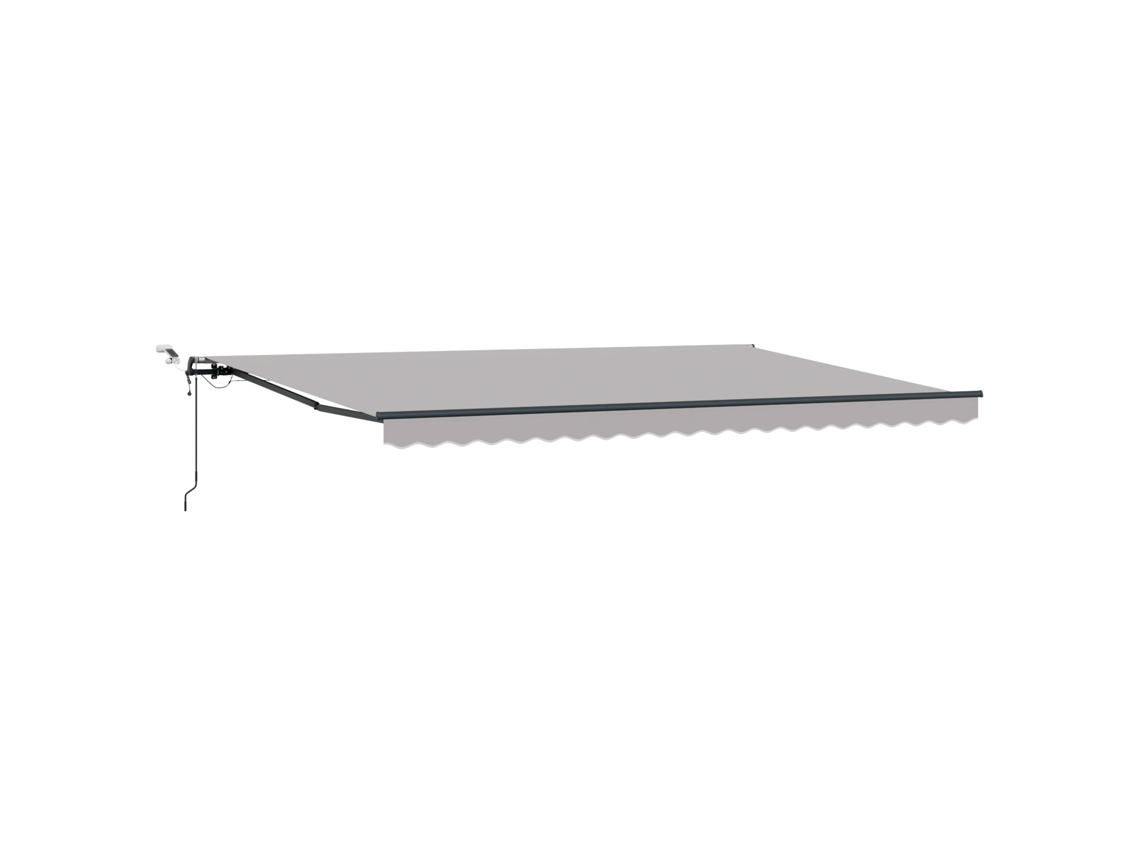 Toldo Retrátil Automático Com Led Cinza Claro Vidaxl Cinza Claro Poliéster (500 X 350 Cm)