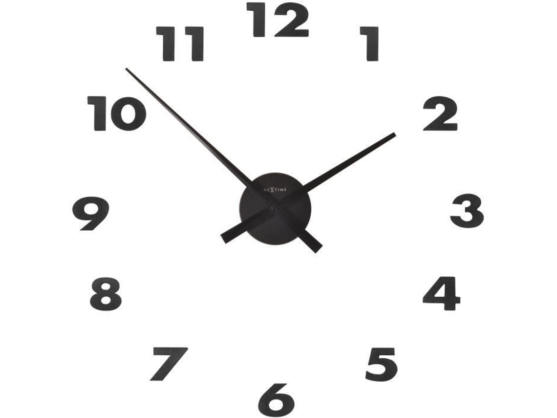 Relógio De Parede Small Hands Nextime Alumínio Prata Números Pretos Ø 48cm