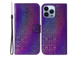 Capa Padrão Flores Para Iphone 15 Pro Pele Sintética Multicor