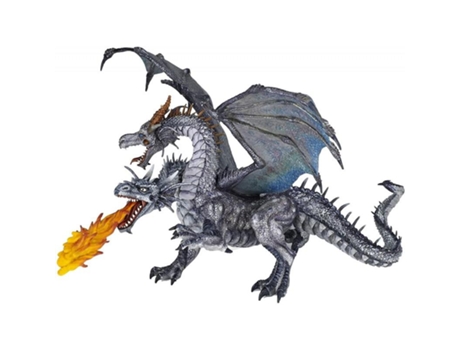 Papo Figurilla Dragón de dos Cabezas Plata