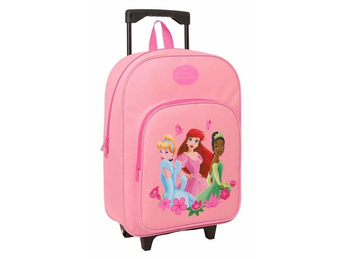 Mochila escolar com strass rosa das Princesas Disney 32 x 42 x 14 cm