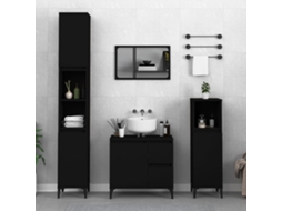 Vidaxl Armário Casa De Banho 30x30x100 Cm Derivados De Madeira Preto