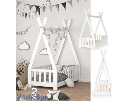 Cama Tipi Indiana Cabine VITALISPA Madeira Branco (70x140cm)