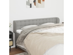 Vidaxl Cabeceira De Cama C/ Abas Tecido 203x23x78/88 Cm Cinzento-claro