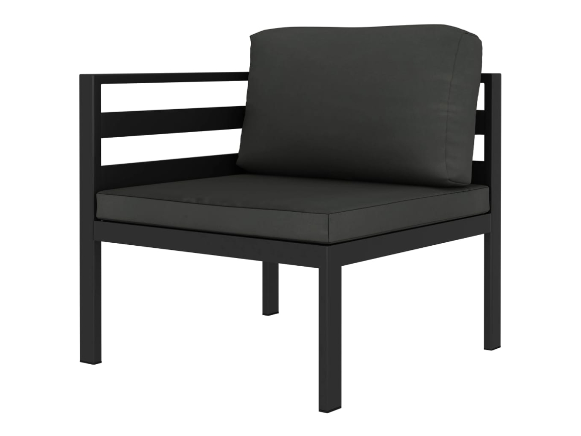 Conjunto de 8 Lounge Jardim com Almofadões Alumínio Antracite MAISON EXCLUSIVE (8x8x8 cm)