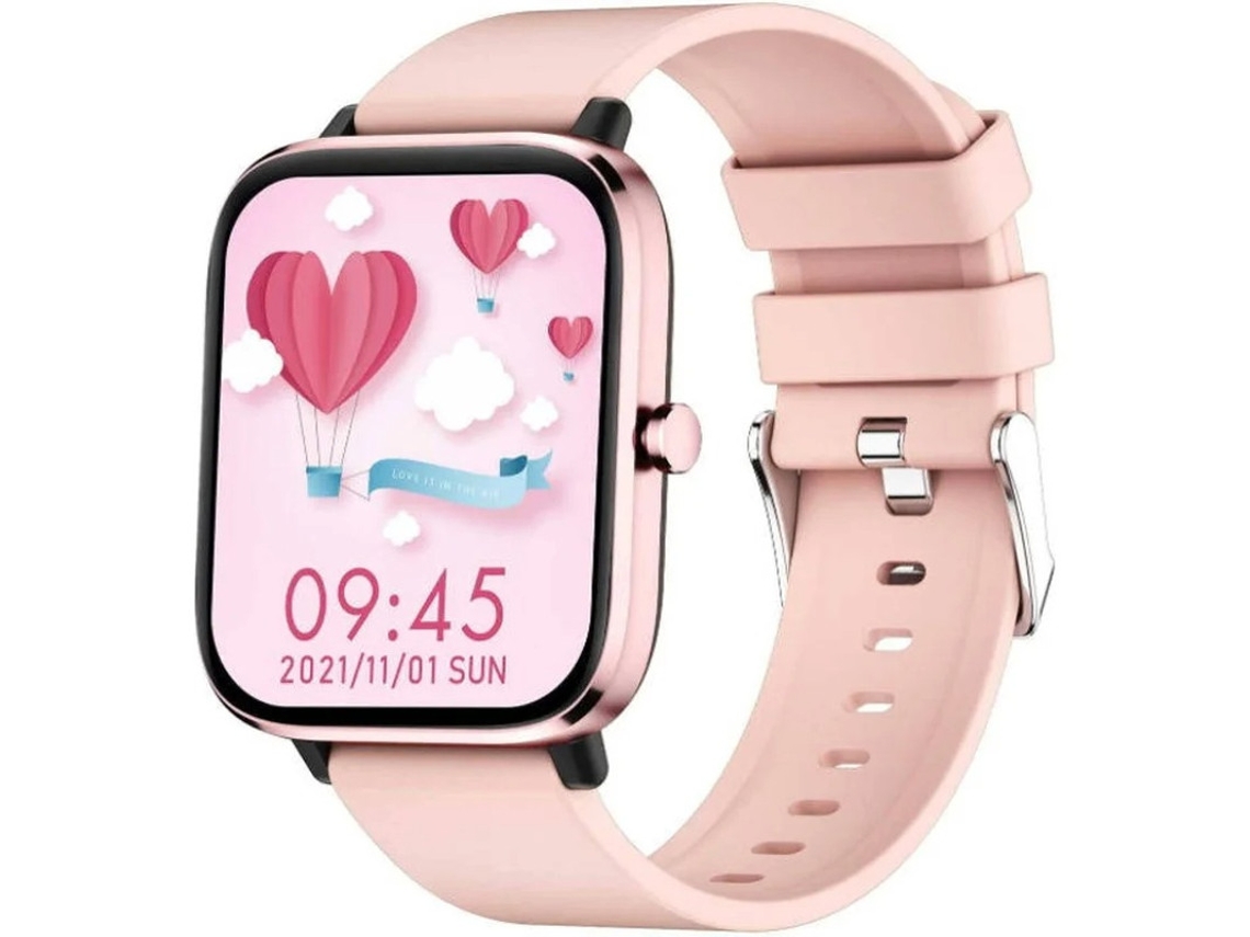 Relógio inteligente rastreador de fitness Android iOS Chamadas 1.69 HD tela sensível ao toque atividade/gravação de música Bestvite (rosa)