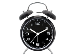 Despertador Mesa Estudante – Relógio Retro Silencioso – Alarme Forte – Metal/plástico – Preto