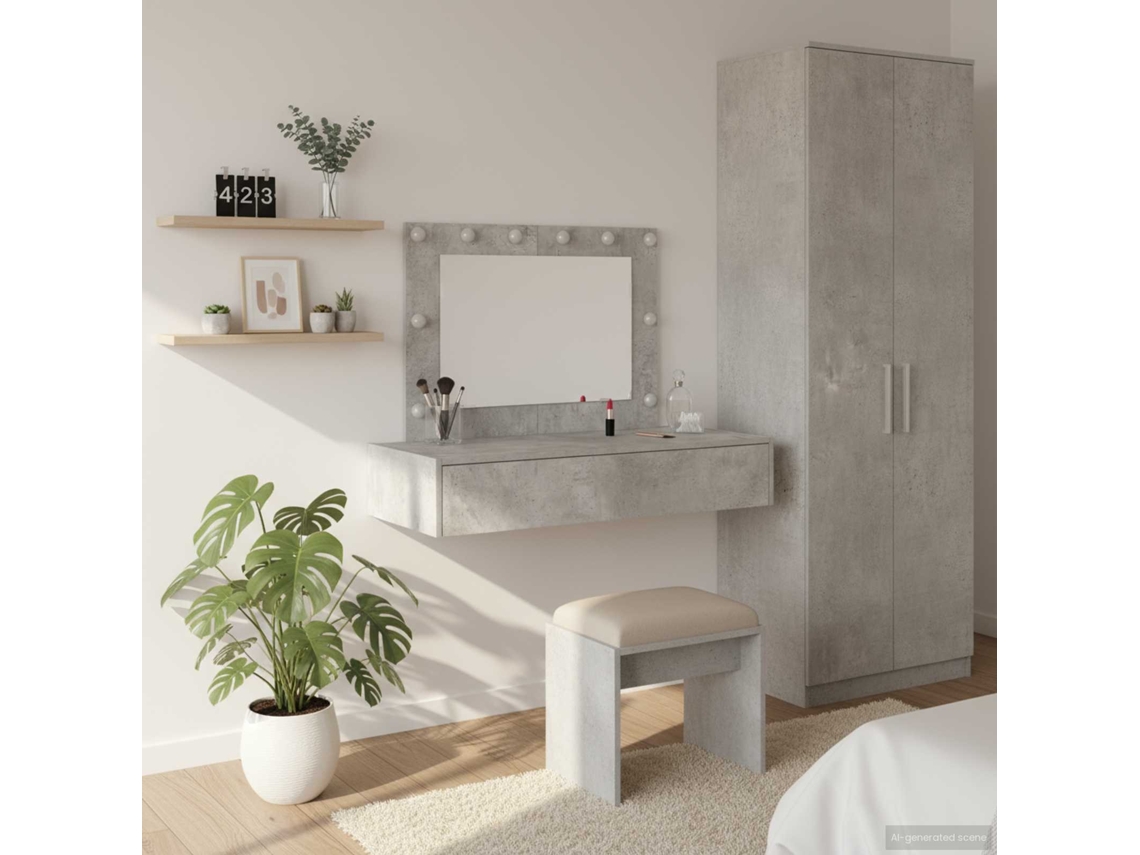 Vidaxl Mesa De Vestir Cinzeto 100 X 40 X 70 Cm Derivados De Madeira