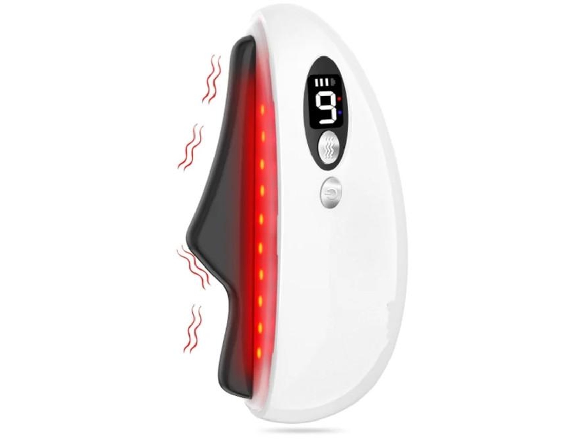 Ferramenta Elétrica Gua Sha Facial Ferramenta Obsidiana Gua Sha Para Rosto Corpo Aquecimento E Vibração Para Contorno Facial Branco Yizhood
