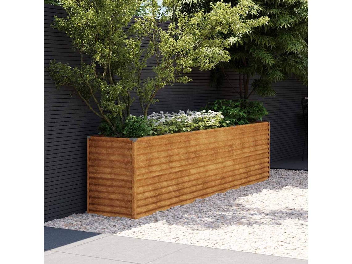 Vidaxl Canteiro Elevado De Jardim 291x50x69 Cm Aço Corten