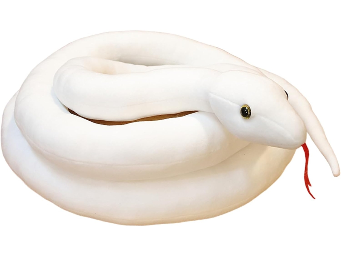 Cobra Branca De Pelúcia Simulada 2 Metros (79 Polegadas), Macia E