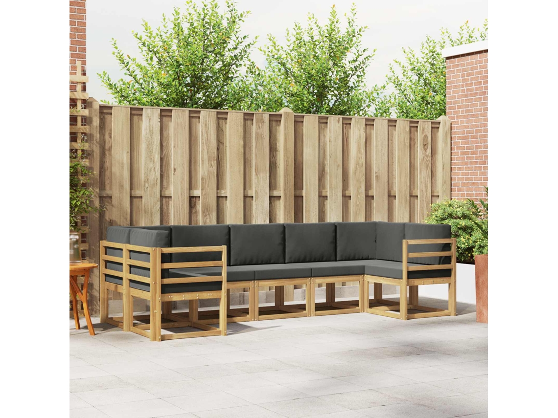 Vidaxl Conjunto De Sofás Para Exterior 7 Pcs Branco E Antracite