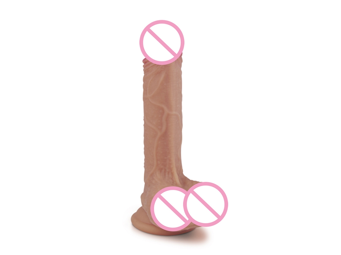Brinquedo Para Mulher Dildo Simulado De Silicone Líquido De Duas Camadas Com Ventosa Forte Yg004