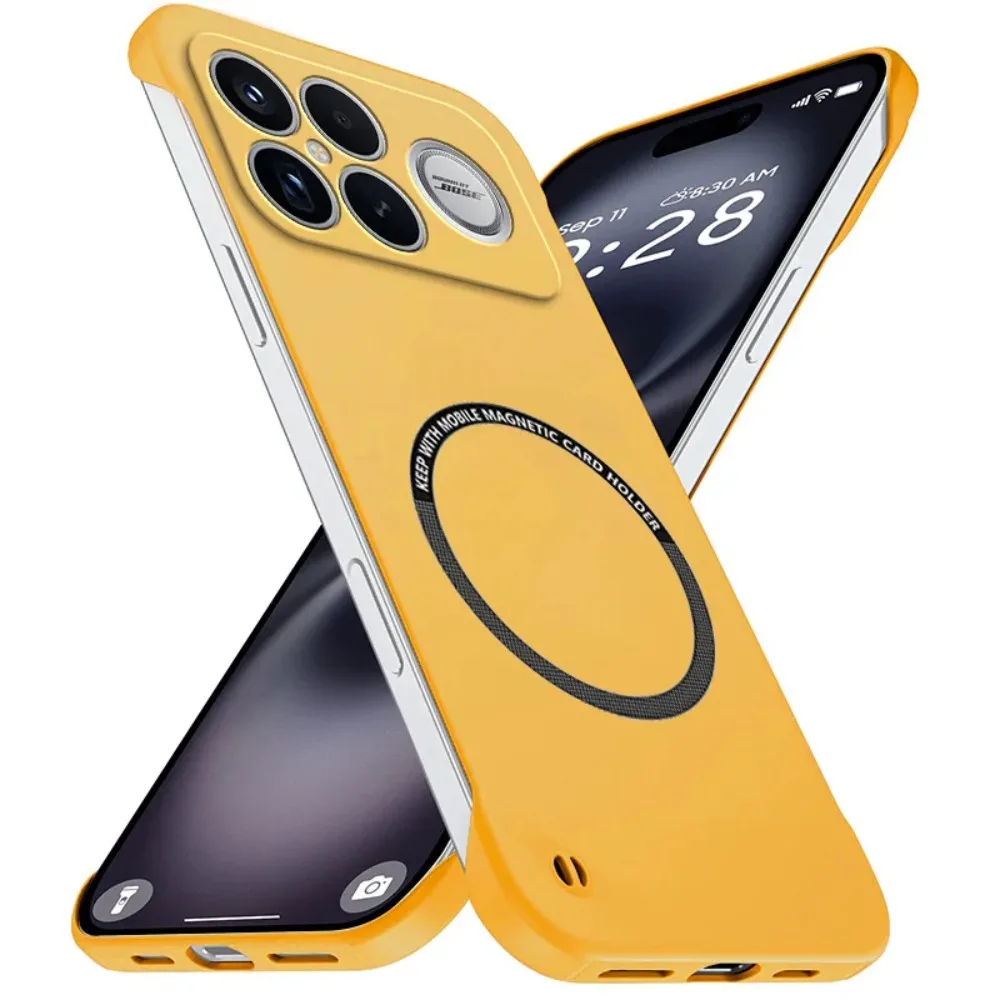 (amarelo, Poco F7 Pro) Capa Magnética Ultrafina Sem Bordas Para Celulares Xiaomi, Resistente A Quedas E Com Carregamento Sem Fio.