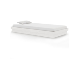 Estrutura de Cama 100x200 Cm Madeira Maciça Branco MAISON EXCLUSIVE