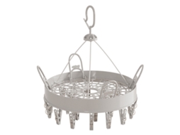 Cabide plegável com 24 ganchos para secar meias, roupa interior, bebê, toalhas branco 32.5x32.5x33cm | S/MARCA