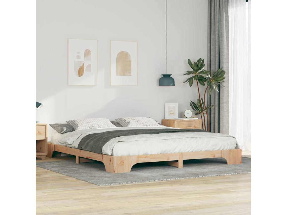 Vidaxl Estrutura da Cama Castanho 180 X 220 Cm