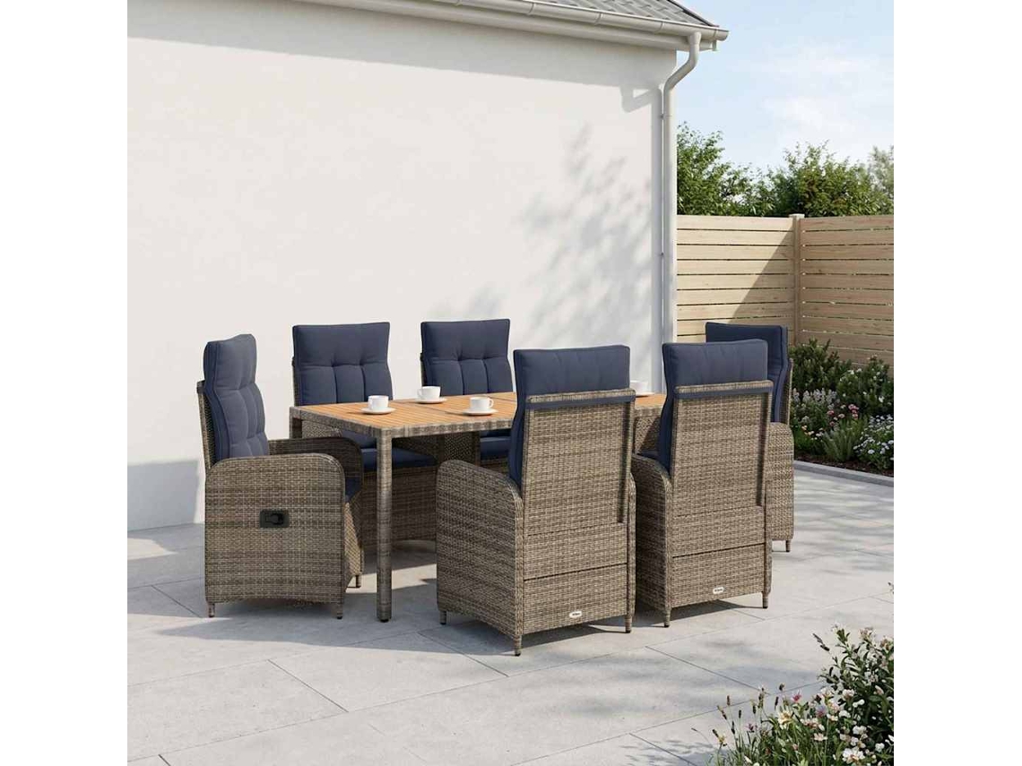Vidaxl Conjunto De Jantar Para Exterior 7 Unid.