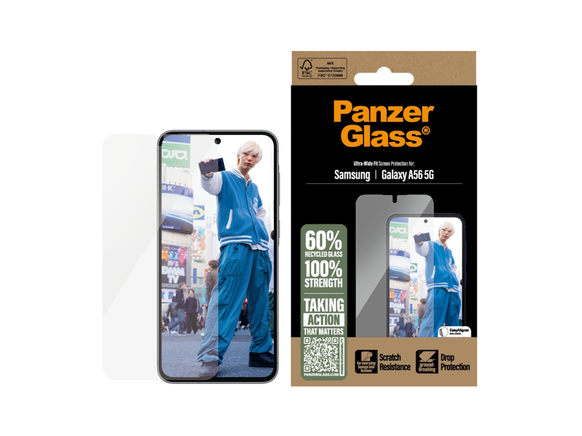 Película de Ecrã PANZERGLASS Screen Protector Samsung Galaxy A56 5G (Ultra-Wide Fit)