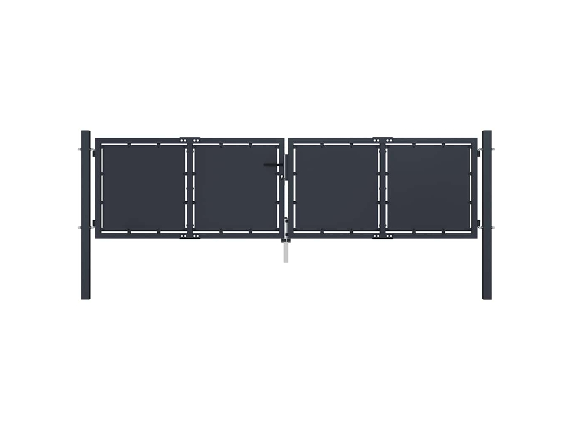 Vidaxl Portão De Jardim Em Aço 300x100 Cm Antracite