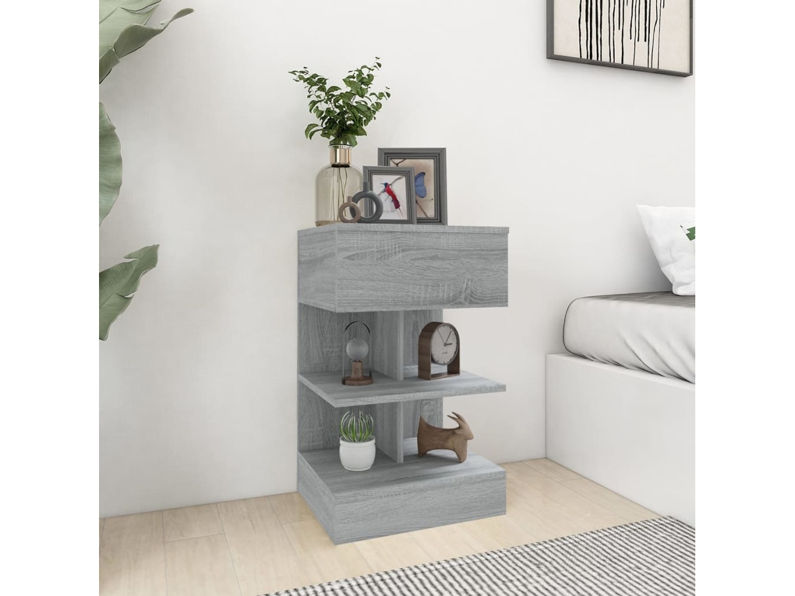 Vidaxl Mesa Cabeceira 40x35x65 Cm Derivados De Madeira Cinzento Sonoma