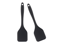 Pacote Com Dois Espátulas De Silicone Duráveis Para Cozinhar, Perfeitas Para Cozinhar De Forma Saudável Preto SUNNY SPACES