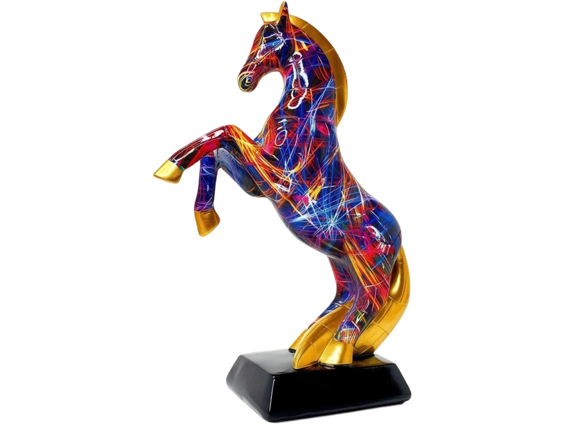 Escultura De Cavalo Em Resina Para Decoração De Mesa.