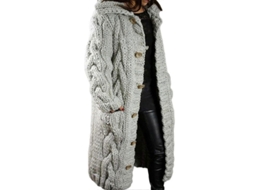 Cardigan De Inverno E Outono Para Mulheres Plus Size: Conforto, Estilo E Aconchego Em Fibra Química Cinza Claro