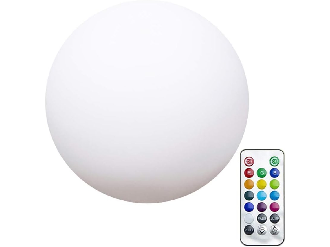 Conjunto De 2 Luminárias Decorativas Externas À Prova D'água, Redondas E Brancas Com Luzes Coloridas.
