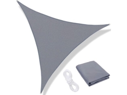MEOIRUERY Toldo De Sombra Para Áreas Externas, Cor Cinza Frio, Triangular, Com Proteção Uv, Material Respirável, Tecido De Polietileno Resistente À Água, Acessó