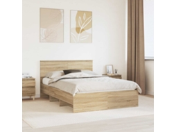 Vidaxl Estrutura da Cama com Cabeceira Carvalho Sonoma 160 X 200 Cm
