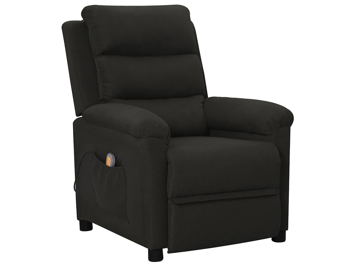 Vidaxl Poltrona De Massagens Tecido Preto