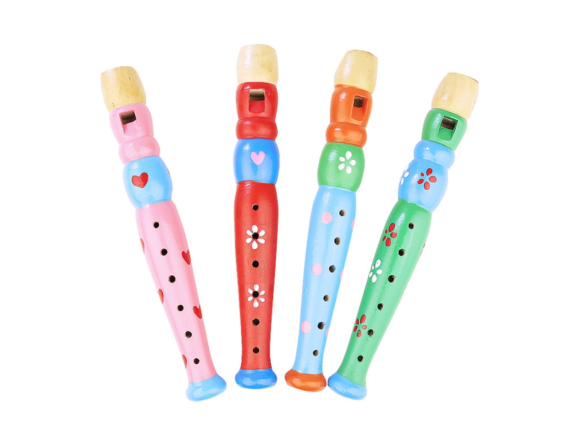 Primerox flauta de Madeira Pequena Colorida para Crianças Aprender Ritmo Instrumento Musical Educativo