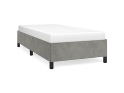 Estrutura de Cama sem Colchão em Cinza Claro 100x203 cm Veludo Xl MAISON EXCLUSIVE