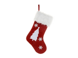 Meias de Natal Vermelhas com Decoração LAXISCREED