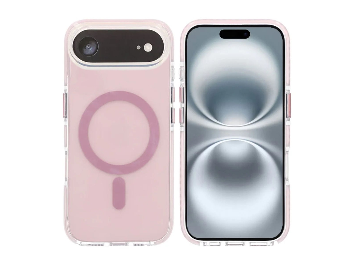 Capa Magnética Para Celular Com Dupla Proteção Para Iphone 17 Air - Rosa