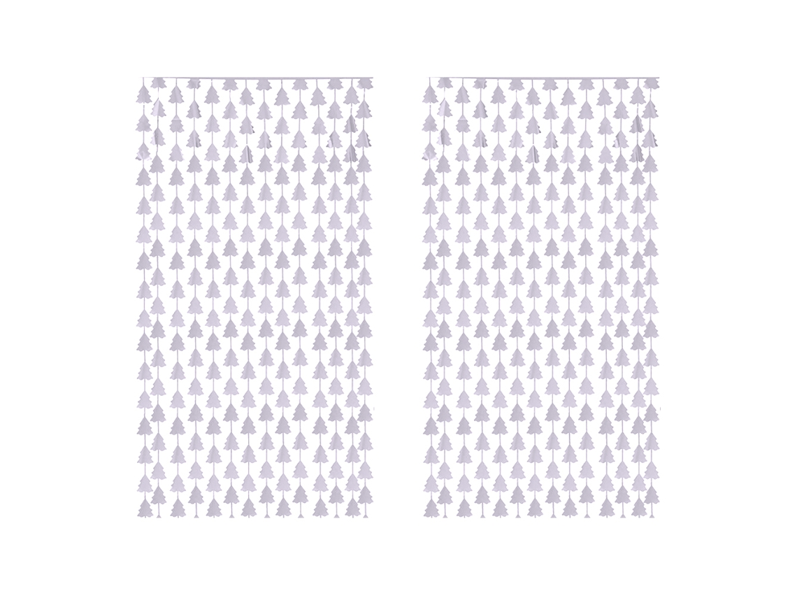 2 Peças Cortina de Chuva Decorativa-Cortina de Chuva Prateada de Árvore de Natal 1M * 2M AURUM