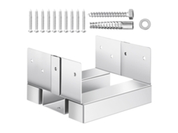 Ancoragem Para Base De Poste Para Betão 144,6 X 141,5 X 80,7 Mm 10 Unidades Vevor