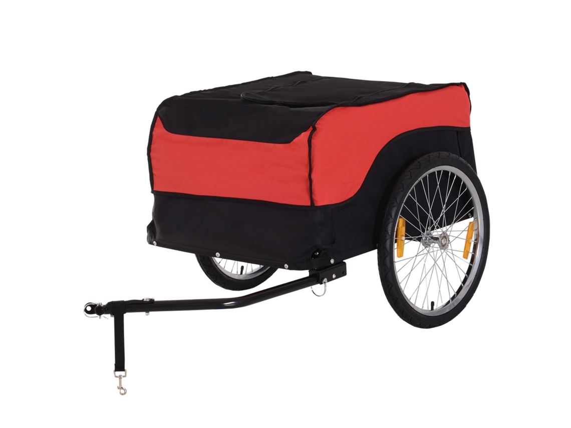 Reboque De Carga Para Bicicleta,vermelho E Preto,transporte Versátil