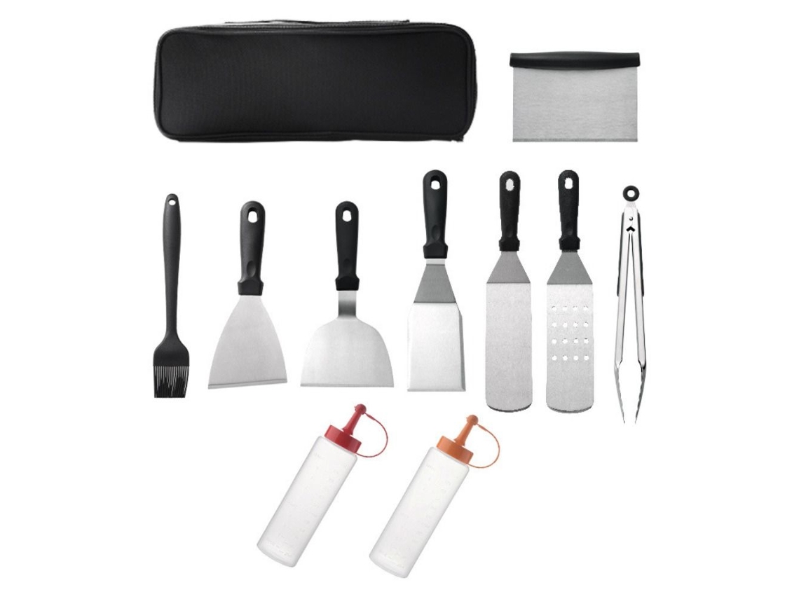 Lurelia Kit De Churrasco 14 Peças Aço Inoxidável Estojo Portátil Campismo