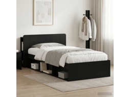 Vidaxl Estrutura De Cama Com Armazenamento Preto 100 X 200 Cm