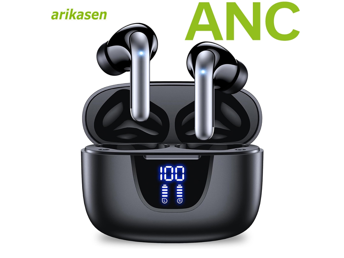 Fones de Ouvido Bluetooth Tws com Cancelamento de Ruído Ativo, Visor Led MDUG