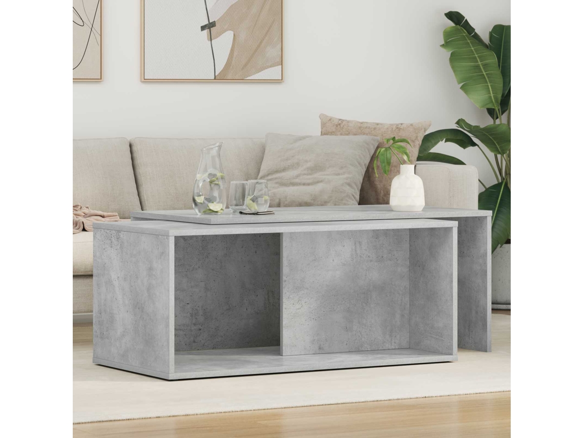 Vidaxl Conjunto De Mesas De Café 2 Unid. Cinzento 90 X 48 X 40 Cm