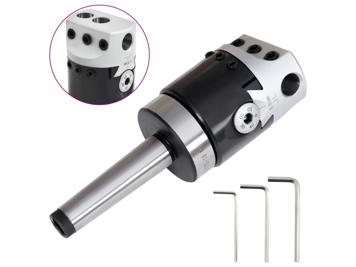 Vidaxl F1-12 Cabeça De Mandrilar 50 Mm Com Cone Mt2-m10 Para Fresagem