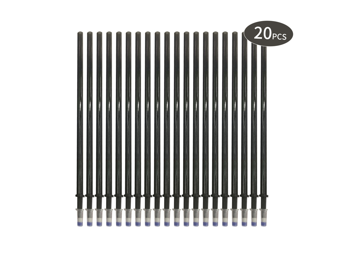 20 refis de caneta Preta, ideais para escola e mesa, com fluxo de tinta contínuo e secagem rápida | S/BRAND