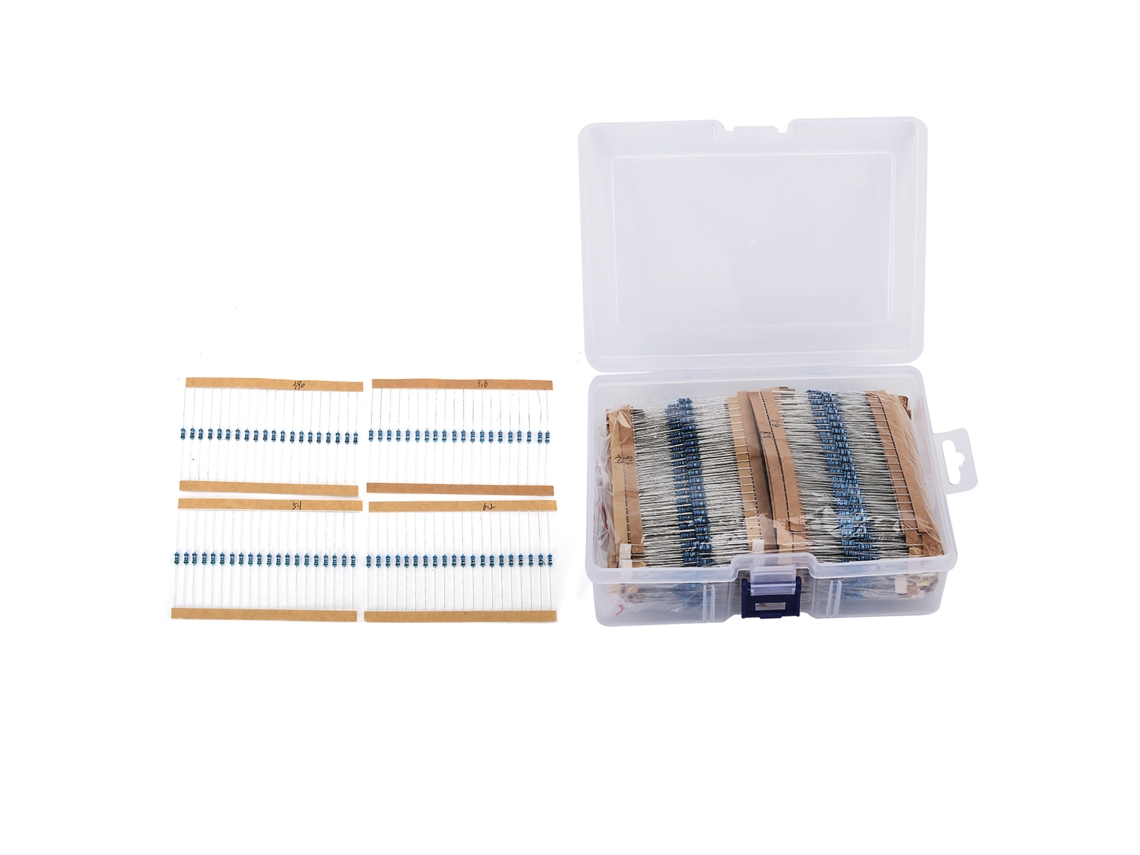 Kit De Resistores De Filme Metal 2600pcs 130 Valores 1/4w 1% Para Projetos Eletrônicos