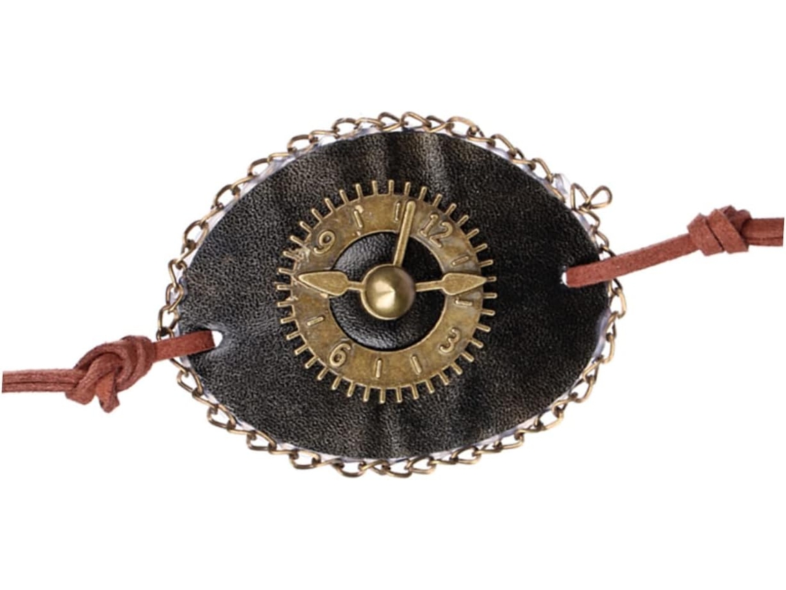 Relógio pirata steampunk retrô com capa e bola de máscara
