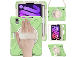 Capa Híbrida De Silicone E Pc Para Ipad Mini 6 / Mini 2024 Com Suporte De Aderência E Alça De Ombro.