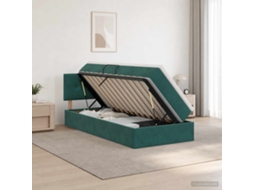 Vidaxl Cama Com Armazenamento Verde-escuro 90 X 190 Cm Veludo