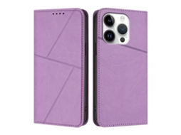 Capa De Couro Fosco Para Iphone 16 Pro - Flip Magnético